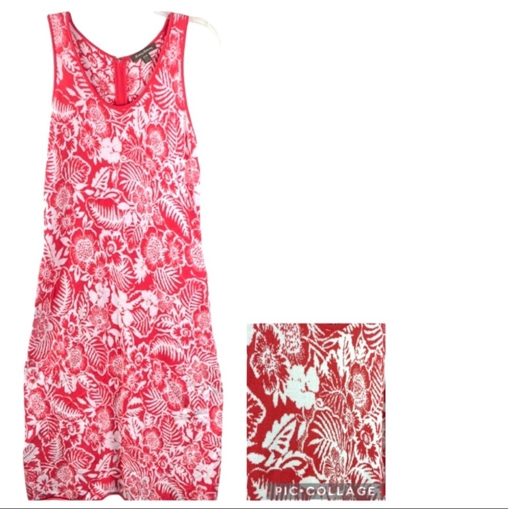 Tommy Bahama Pinky Coral Sleeveless Sweater Dress hook & eye ZIP back Sz Medium